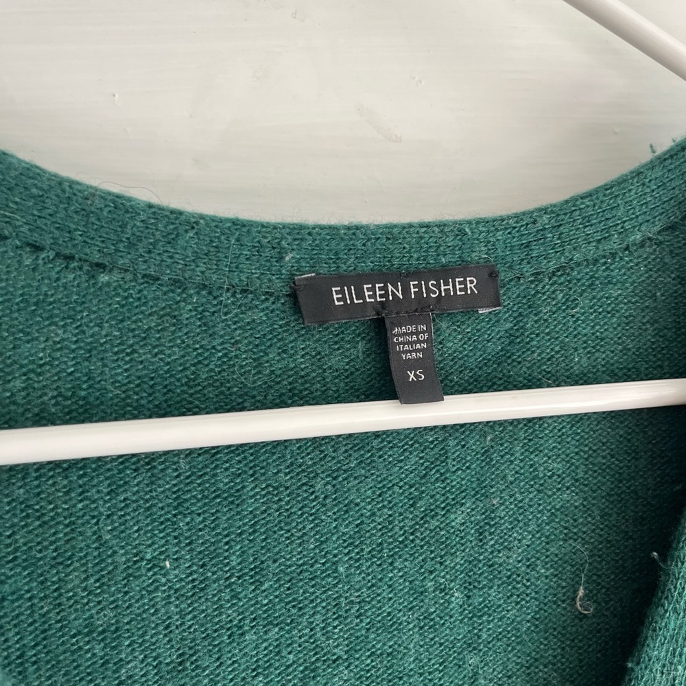 Eileen Fisher Forest Green Knit cardigan size XS - Picture 2 of 3